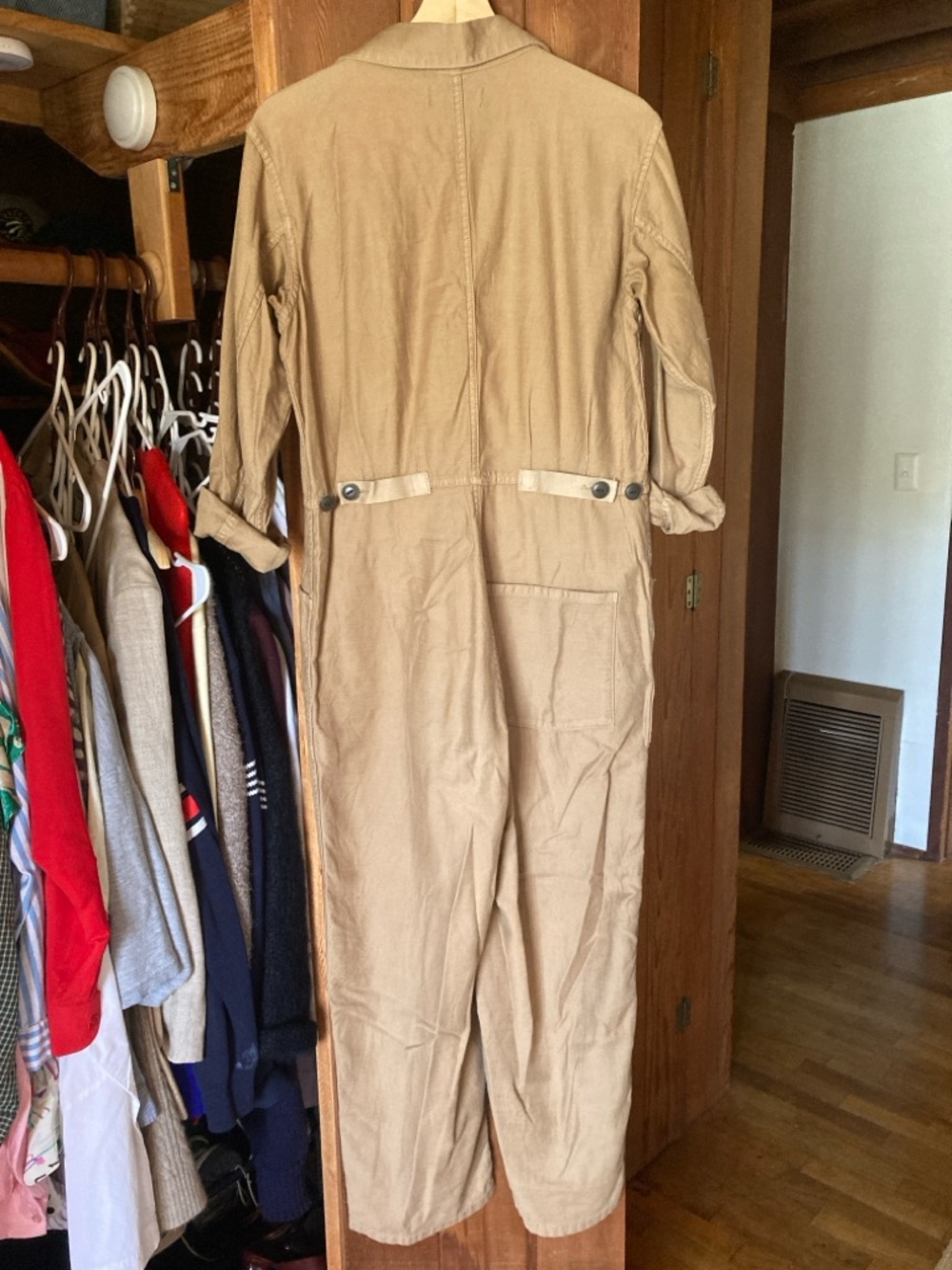 Madewell X As Ever Tan Button-Front Utility Jumpsuit View 4